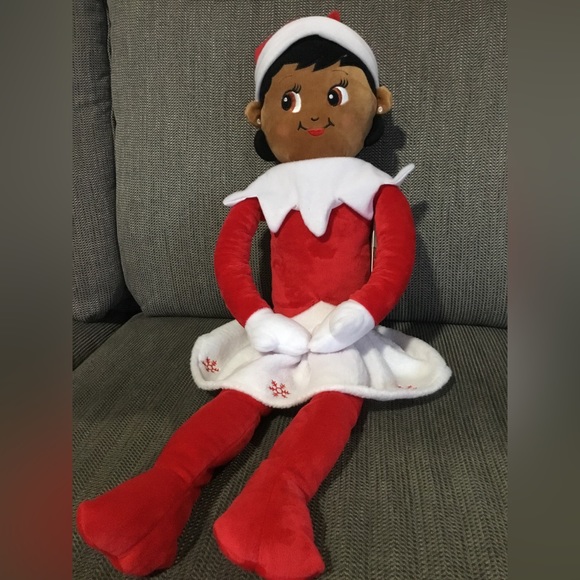 ELF On The Shelf Dark Tone / Brown Plushee Pals Huggable 27" Elf Girl - Picture 1 of 5